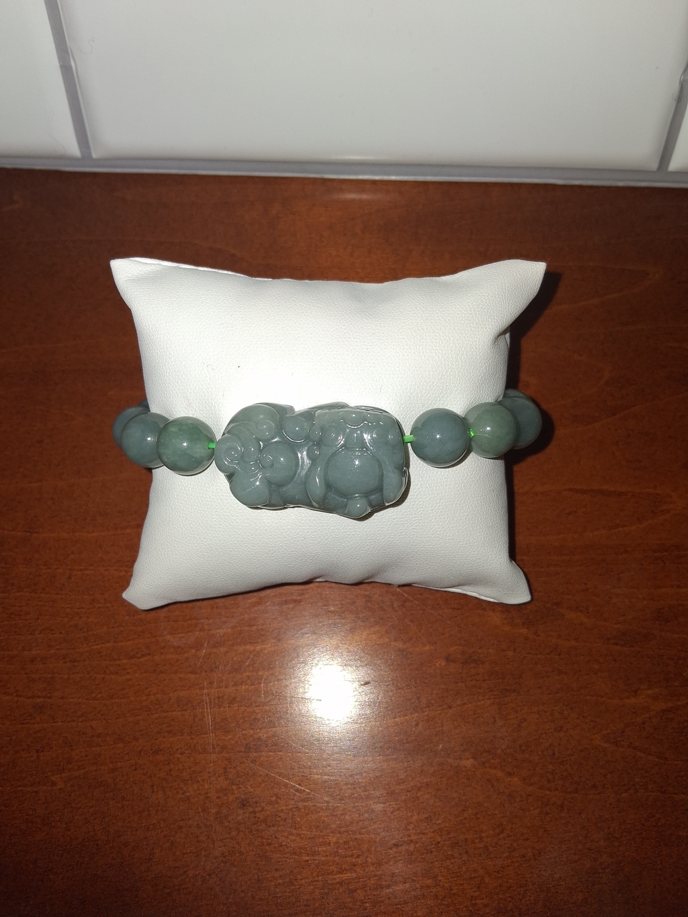 Green Jade Pixiu Beaded Bracelet - Unisex Jewelry